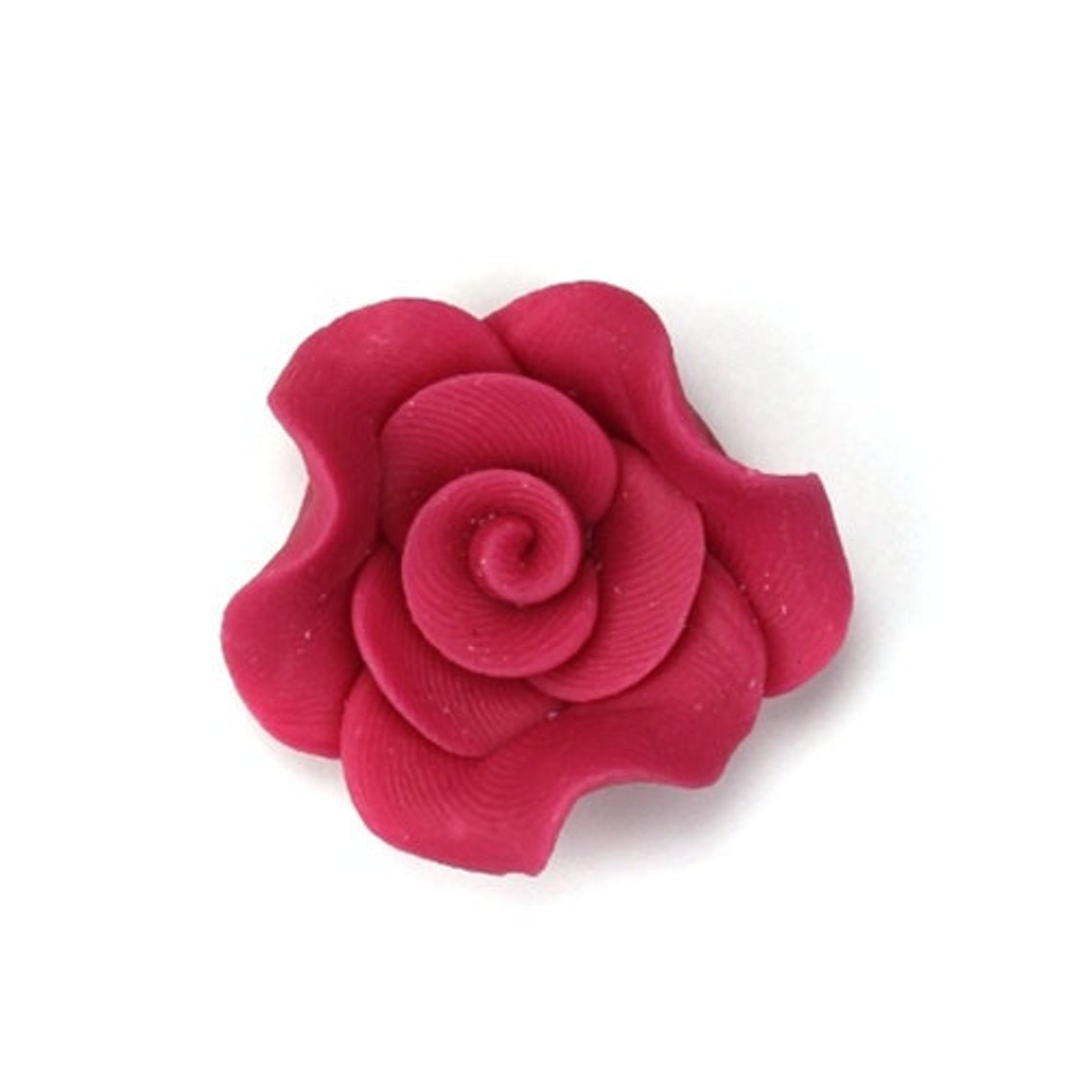 Polymer Clay Flower Cabochons Raspberry Pink 24mm 2 PC249 Etsy