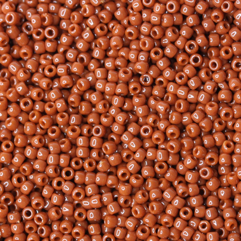 11/0 TOHO Round Glass Seed Beads Opaque Terra Cotta 10 grams TH037-R image 1