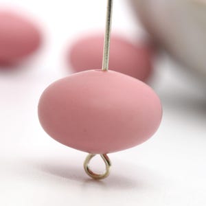 Vintage Lucite Beads Matte Pink Donut Chunky Rondelle 16mm Frosted (10) VPB339