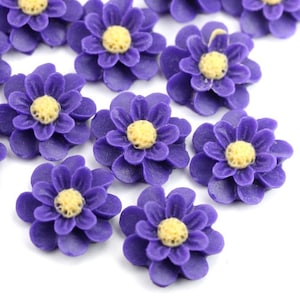 Flower Cabochons Plastic Chrysanthemum 18mm Violet (6) PC380