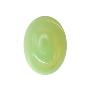 Glass Cabochons Czech 18x13mm Light Green Opal Gold Foiled Milky Flat Back Stones (2) GC140