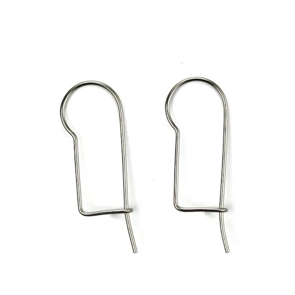 Stainless Surgical Steel Small Squared Elongated Kidney Ear wires (12) FI808