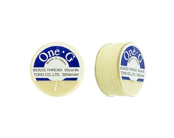 One-G Toho Beading Thread Nylon 50 yards 125 yards 250 yards - Cream