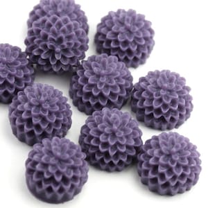 Flower Cabochons Plastic Chrysanthemum 15mm Violet (6) PC368