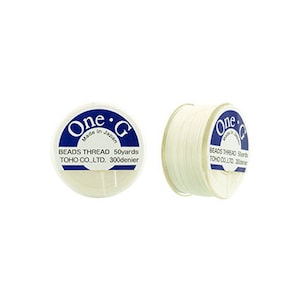 One-G Toho Beading Thread Nylon 50 yards 125 yards 250 yards White 50 Yards