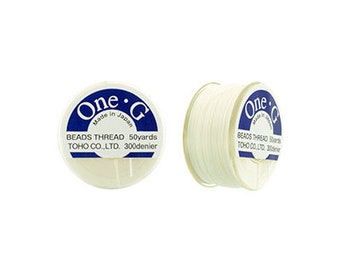 One-G Toho Beading Thread Nylon 50 yards 125 yards 250 yards - White