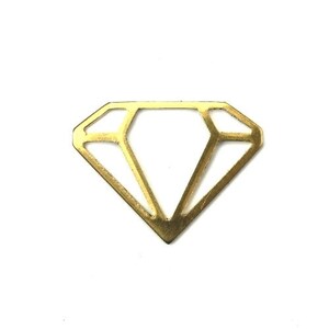 Dijes de latón crudo con estampado geométrico de diamantes, 22 x 17 mm (6) CP152