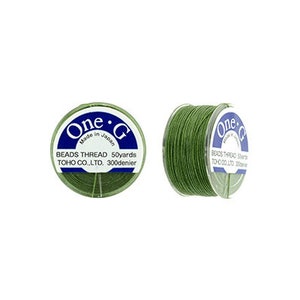 One-G Toho Beading Thread Nylon 50 yards 125 yards 250 yards Green 50 Yards