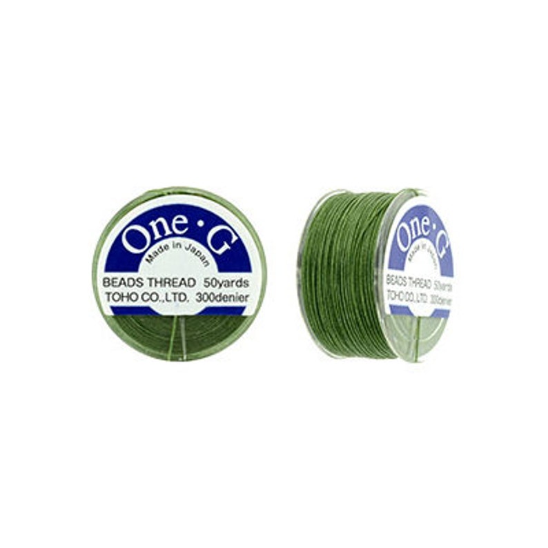 One-G Toho Beading Thread Nylon 50 yards 125 yards 250 yards Green image 1