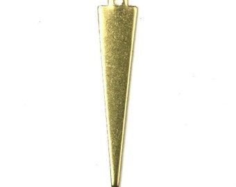 Charms Long Triangle Geometric Shape Raw Brass Pendant 33x12mm (6) CP135