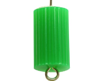 ヴィンテージアクリルビーズ 溝付きチューブ 16mm グリーン コルゲートバレル (10個) VPB441