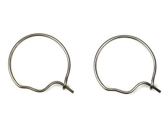 Surgical Stainless Steel Small Hoop Ear Wires (18) FI522