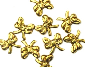 RESERVED for Stampings Tiny Bows Raw Brass 10mm (200) FI656