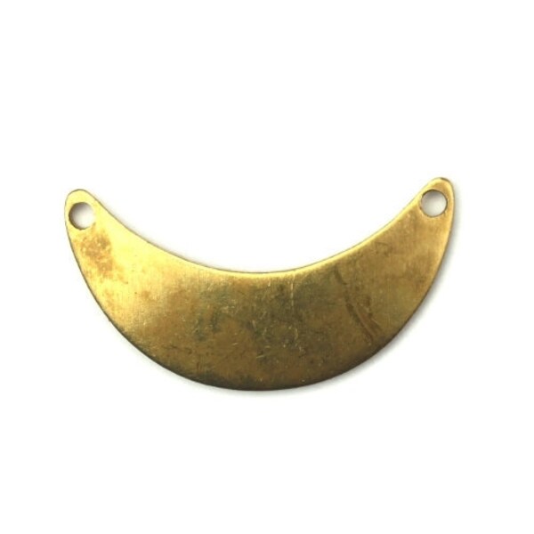Connector Charms Raw Brass Stamping Crescent Blank 21x11mm (6) CP146