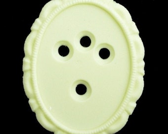 Plastic Decorative Setting 40x30mm Matte Ivory (2) FI188