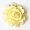 Plastic Flower Cabochons Matte Ivory Cream 23mm (2) PC159