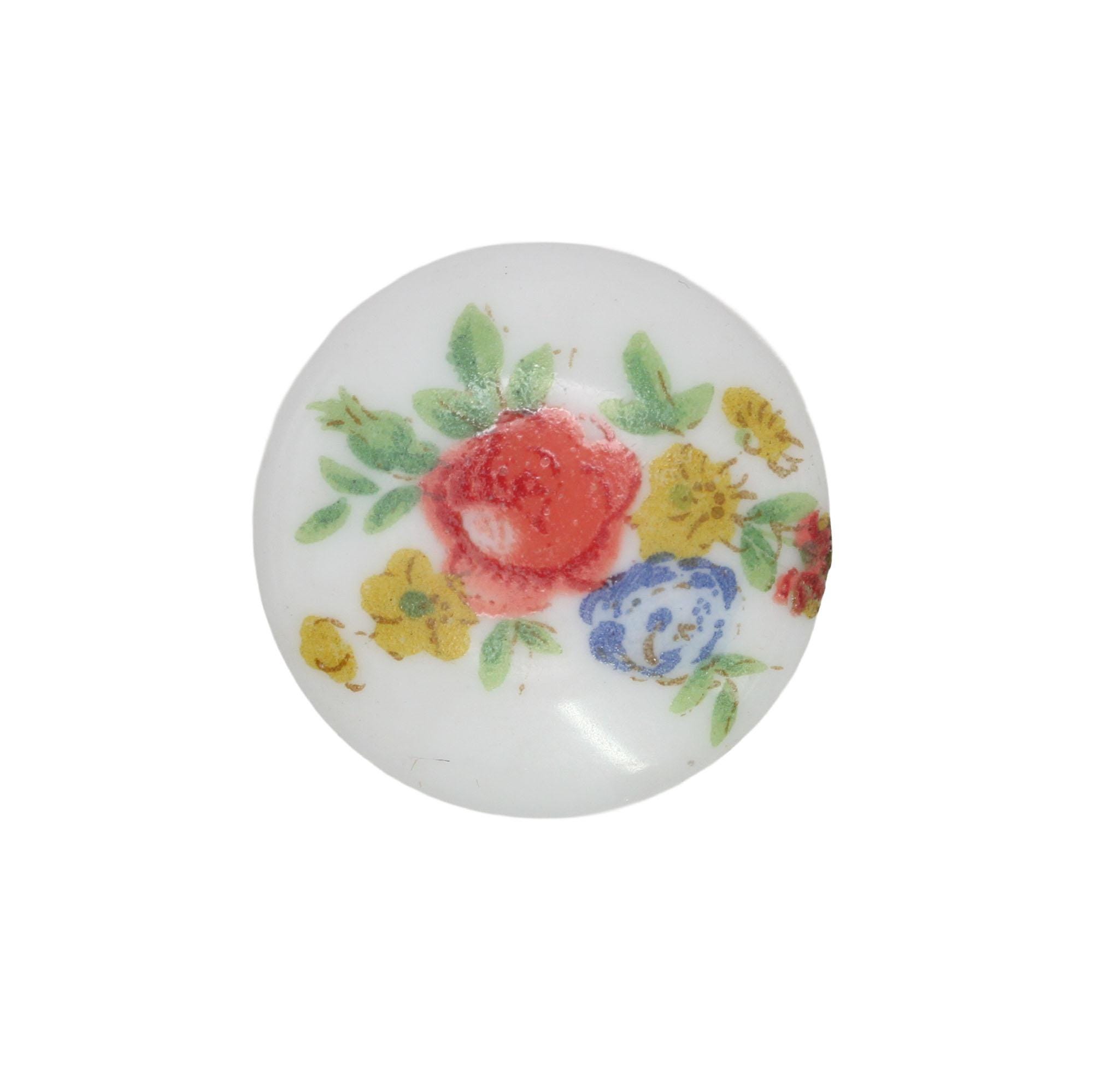 SAKAO❤️ Vintage Porcelain Floral Cabochons Japanese 15mm Multicolor (4