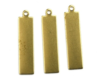 Blank Rectangle Bar Charm or Pendant 29x7mm Raw Brass Findings (6) CP220