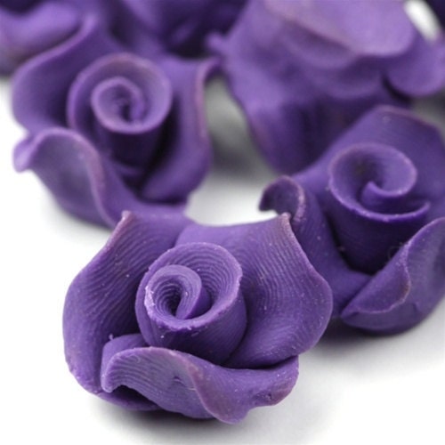 Polymer Clay Flower Cabochons Gray and Black 24mm 2 PC251 Etsy