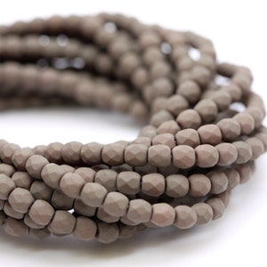 Czech Glass Beads Fire Polished Faceted Rounds 3mm Saturated Brown (50) CZF867