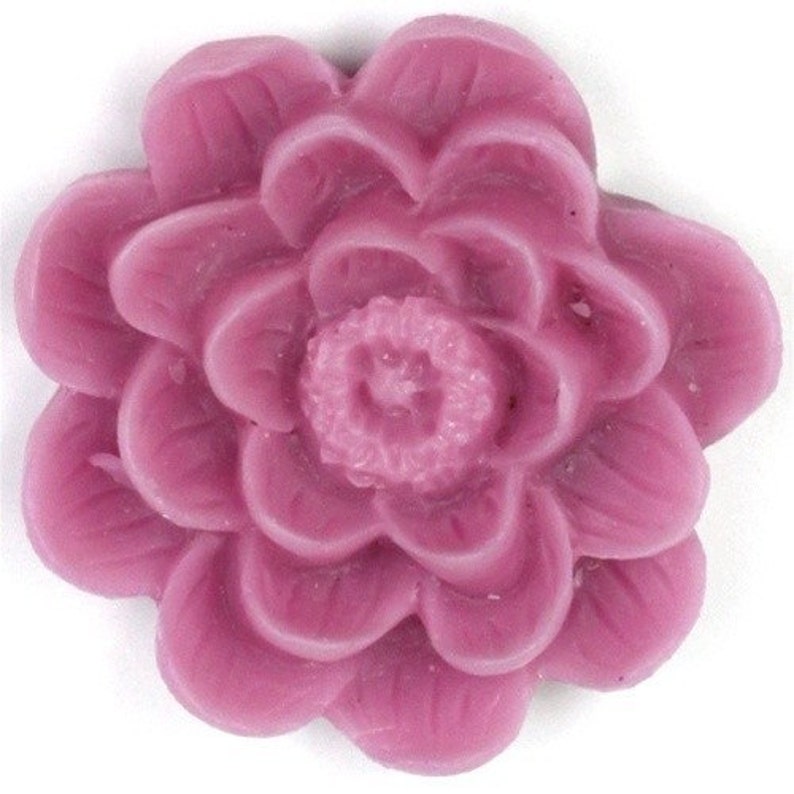 Resin Flower Cabochon Plastic 24mm Light Purple 2 PC154 image 2