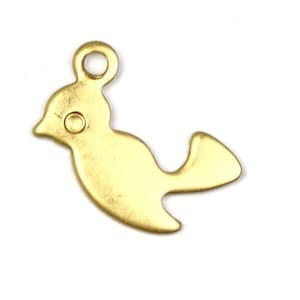 Bird Small Simple Blank Raw Brass (10) CP036