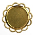 Filigree Settings 18mm Round Raw Brass Cabochon Bezel (6) FI254