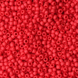 11/0 TOHO Round Glass Seed Beads Opaque Frosted Pepper Red (10 grams) TH105-R
