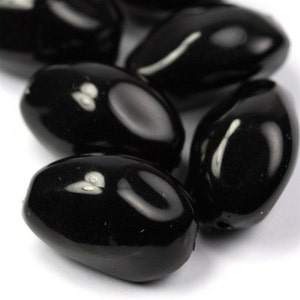 Vintage Plastic Beads 20x14mm Irregular Rectangular Nugget Black (8) VPB199