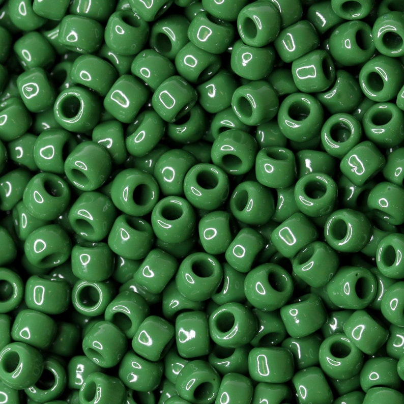 6/0 TOHO Round Glass Seed Beads Opaque Pine Green 10 grams TH130-R image 1