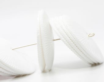 ヴィンテージ ホワイト ルーサイト スペーサー ソーサー ビーズ 18 mm 