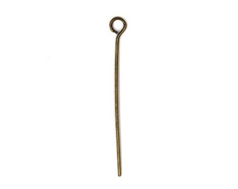 Eye Pins Antique Brass - 1 Inch 24 Gauge (100) FI333