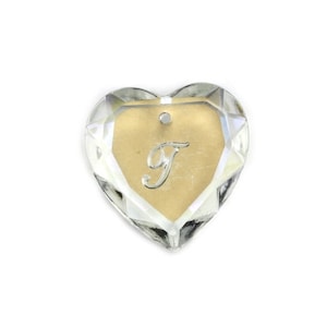 Vintage Swarovski Heart Drop Charm Letra T 18mm Pingente de Cristal (1) VCP083