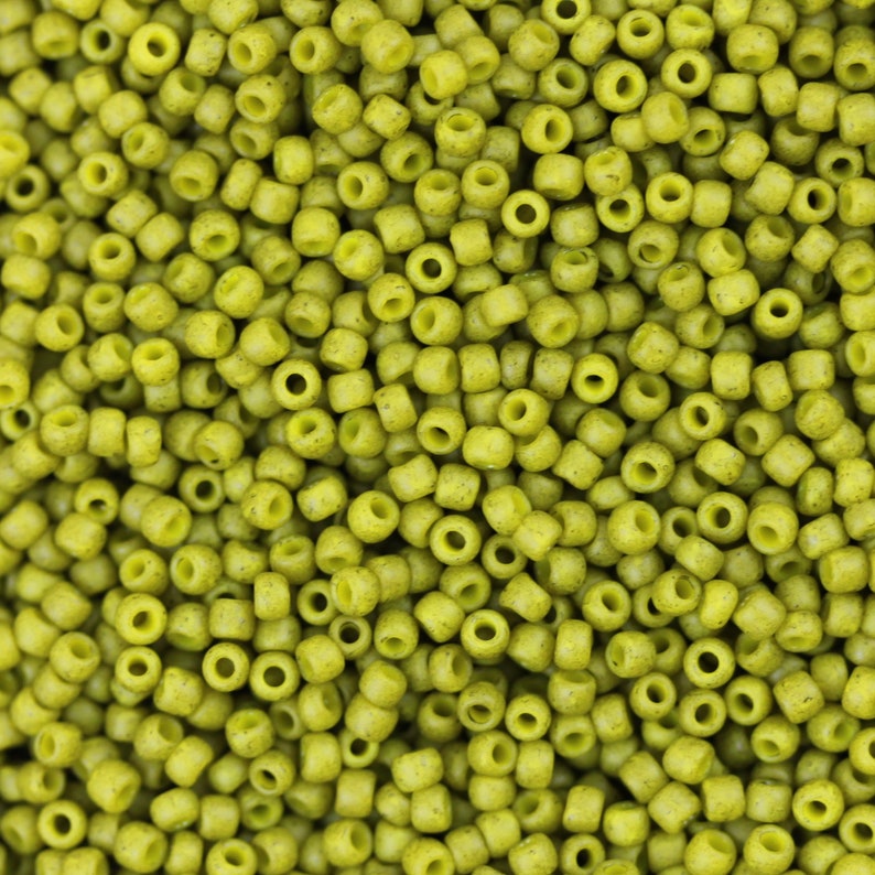 11/0 TOHO Round Glass Seed Beads Semi Glazed Lemongrass 10 grams TH011-R image 1