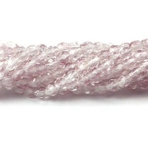 Czech Glass Beads Fire Polished Faceted Rounds 3mm Hurricane Glass Princess Pink (50) CZF218