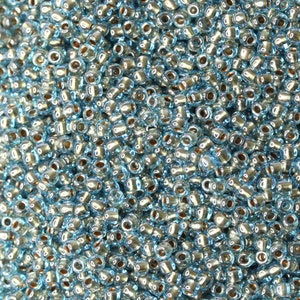 11/0 TOHO Round Glass Seed Beads Gold Lined Aqua (10 grams) TH058-R