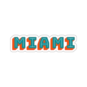 Miami Sticker Vinyl Football Sticker Sports Miami Football Sticker Merch Miami Gift Football Vinyl
