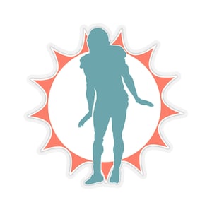 Dolphins Waddle Sticker, Miami Football Stickers, Vinyl Miami Design, Gift for Miami Fan