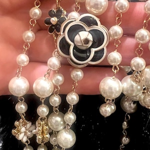 Gorgeous Pearl Camellia Necklace For Woman Holiday Necklace. Camellia Flower Necklace.