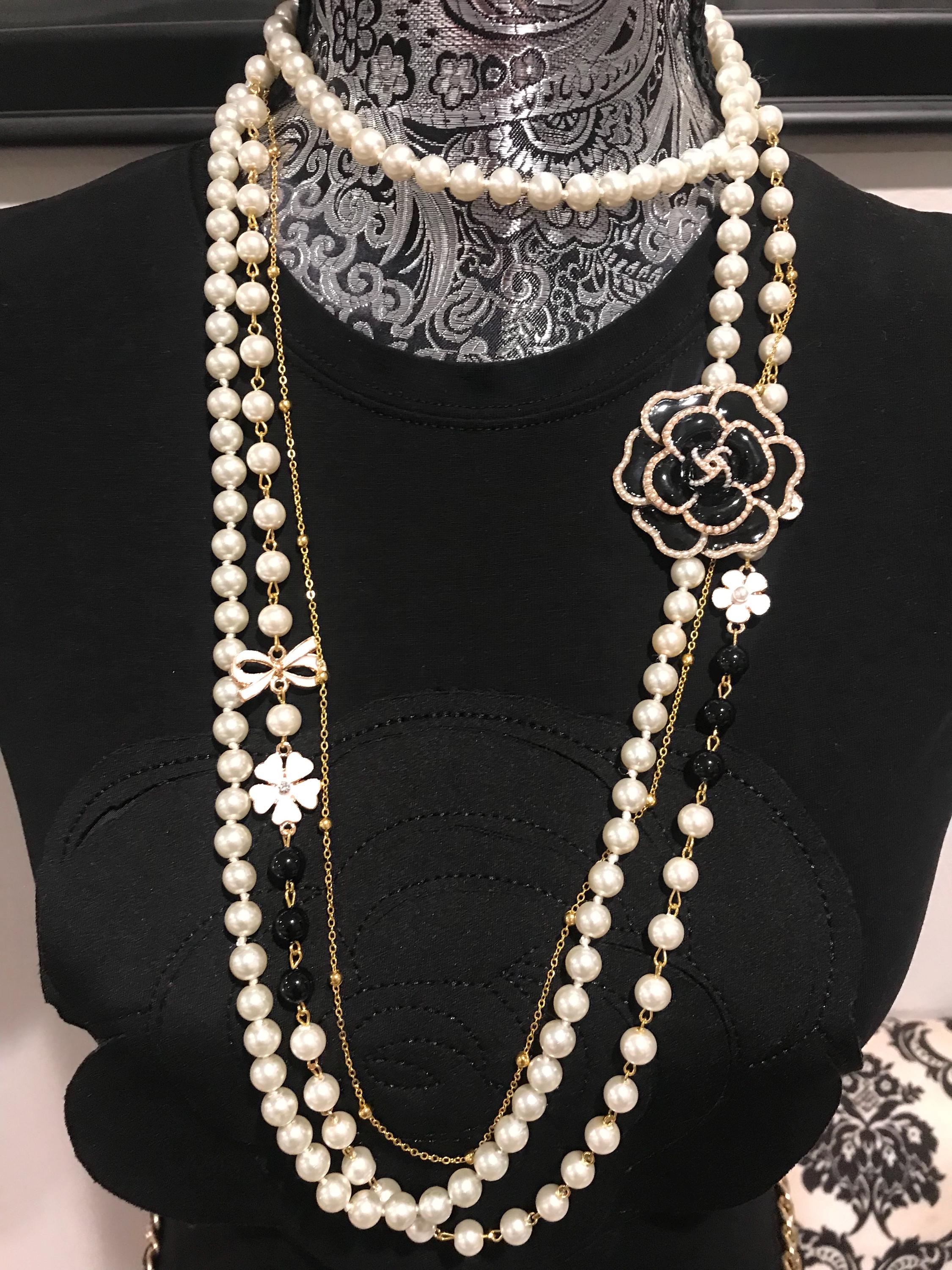 【希少】CHANEL pearl necklaceクリスタル＆パール ネックレス CHANEL Pearl Necklace with Crystal | eBay