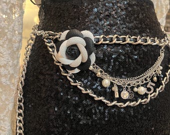 Multi-chain Layered Camellia Fashion Belt - Etsy display picture 2