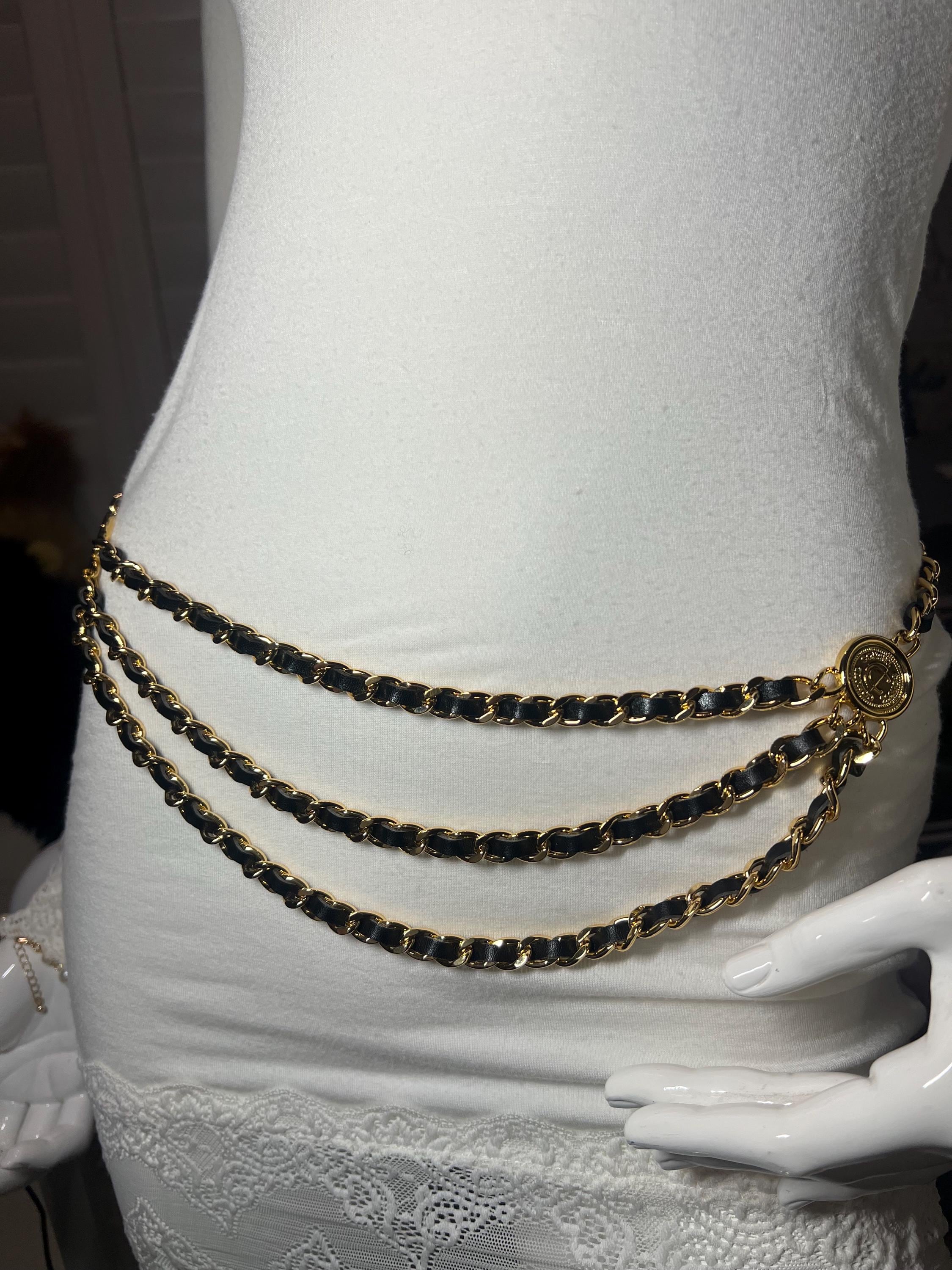 Camellia gold chain belt with minis floral charms Chain belt with flowers main image 2