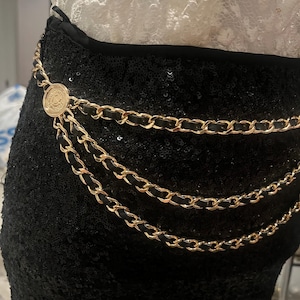 CHANEL Vintage Peach Tweed Belt with Silver Clasp Waist Band 1980s Vintage CHANEL Brown Leather Belt With Gold Tone  main image 4