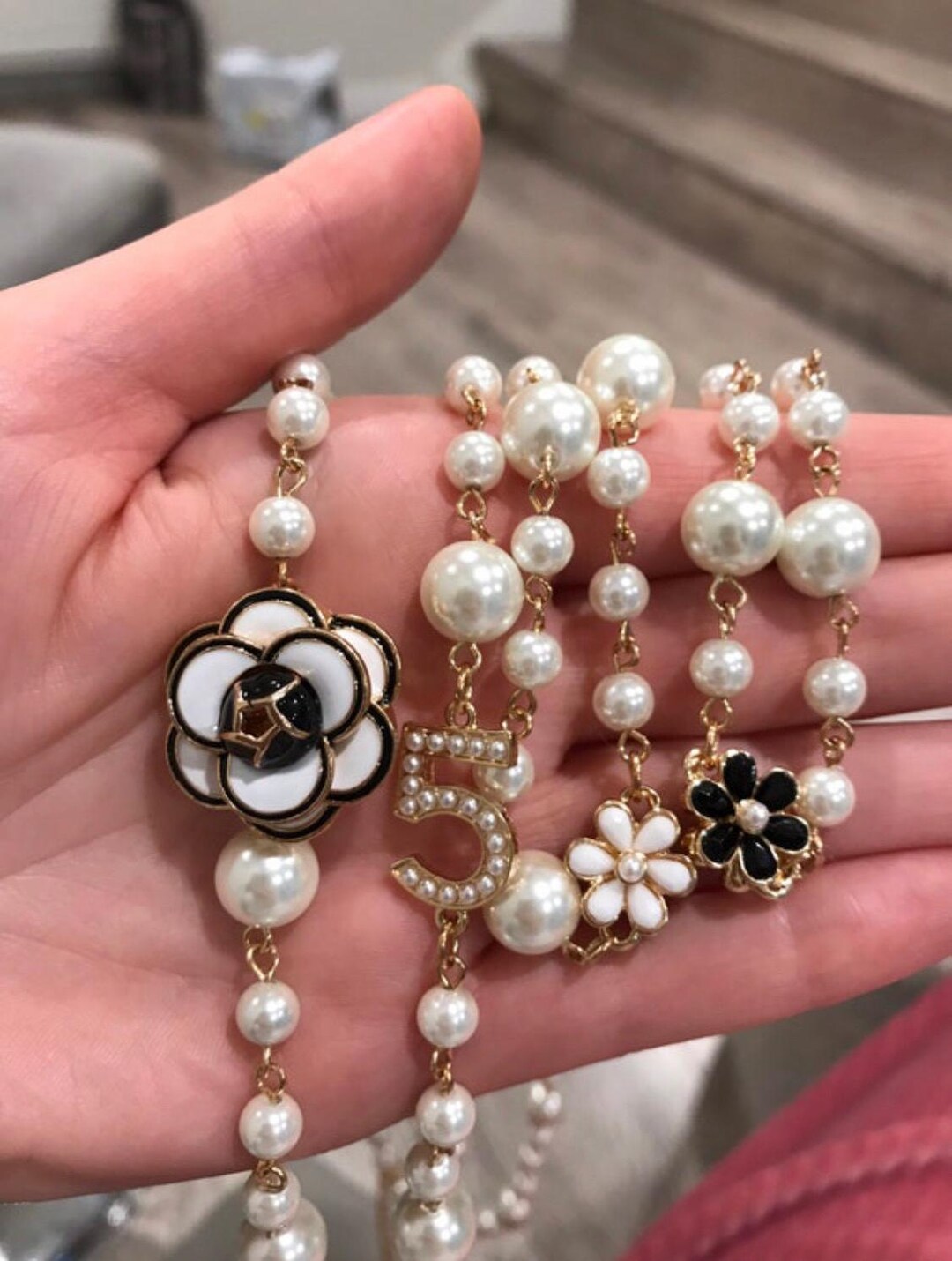 Giant Camellia Flower Pearl Beaded Belt