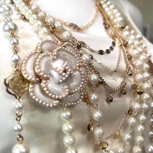 Perle Kamelie Blume Halskette - Urlaub Schmuck, elegantes Geschenk