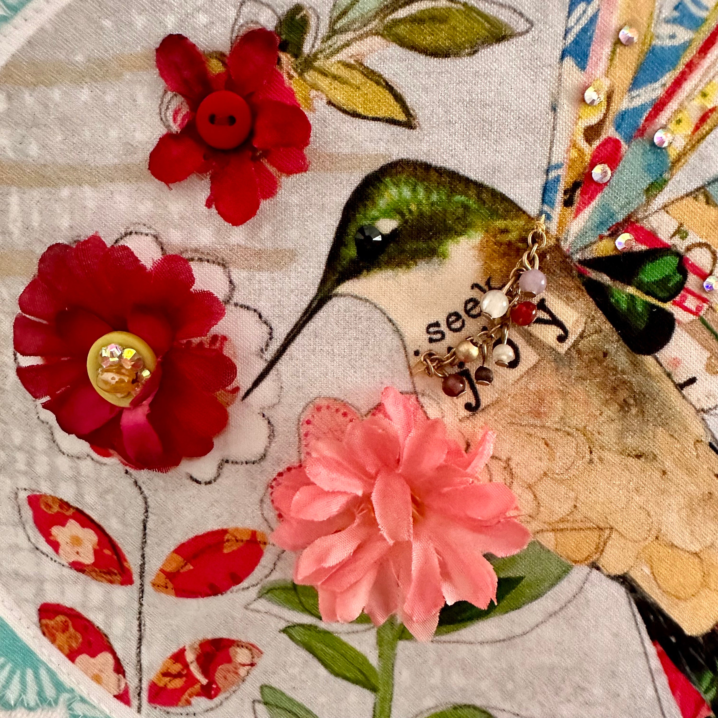 Hummingbird Wearable Art on White Hollister Denim Jean Jacket Size ...