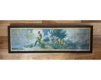 1928 NC Wyeth The Discoverer National Geographic Romance of Discovery Framed Art