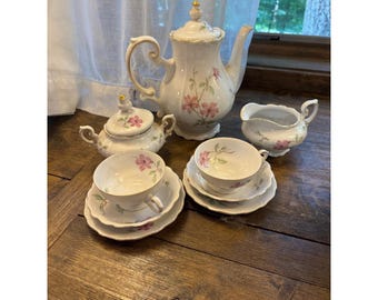 Conjunto Vintage para 4 pessoas e Chá para 2 pessoas FOREST Blossom Time Bavaria Alemanha 30 peças