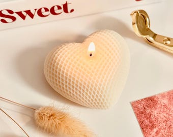 Handmade Heart Candle, Gift for Her