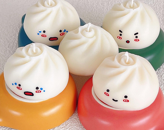 Steamed Bun Candle, Dumpling Candle, Dim Sum Candle, Food Shaped Candles, Fake Food Candle, Cute Candles, Funny Candle, Unique Candle Gift